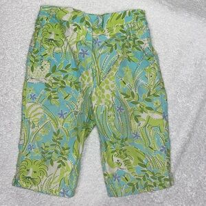 Lilly Pulitzer aqua green jungle zoo print bottoms 2t